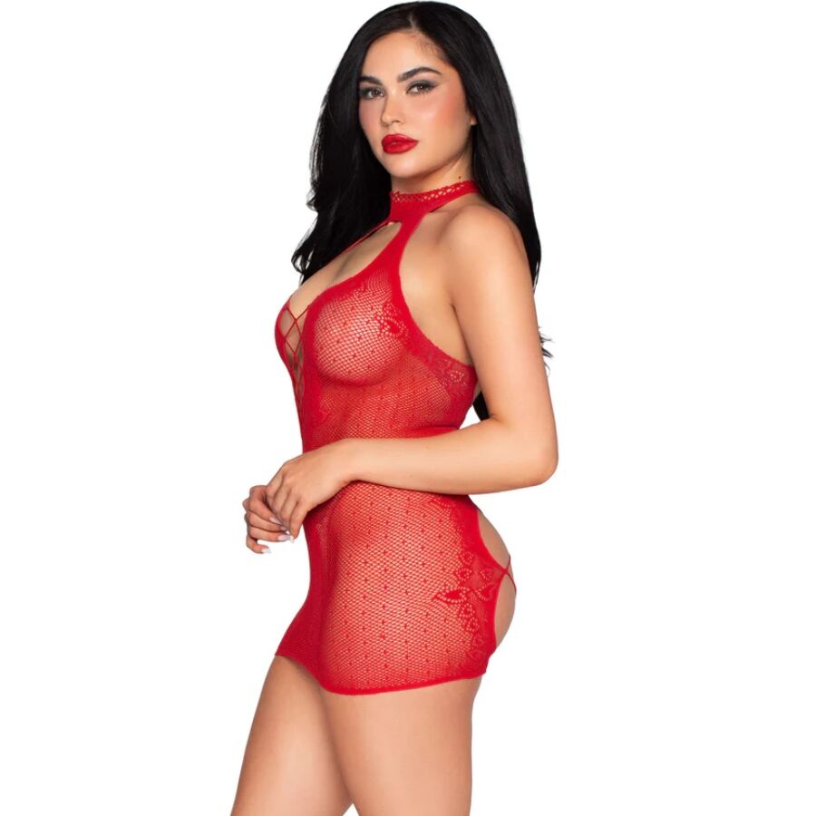 81675 HALTER MINI DRESS RED ONE SIZE - Image 2