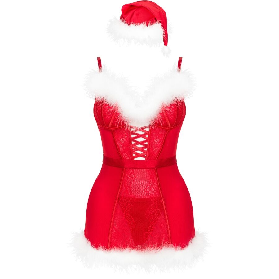 AGETHE LC 90607 CHEMISE + THONG + CHRISTMAS HAT L/XL - Image 4