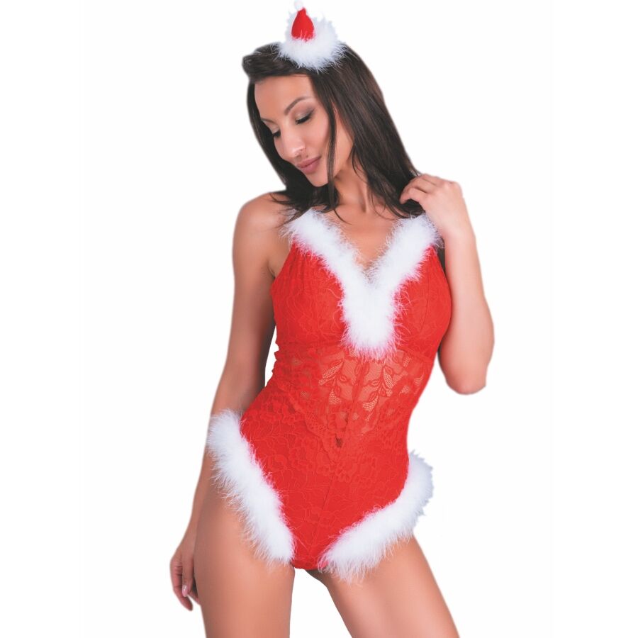 NAUGHTY SANTA LC 90706 CHRISTMAS BODYSUIT S/M