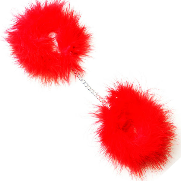 RED MARABOU HANDCUFFS - Image 3