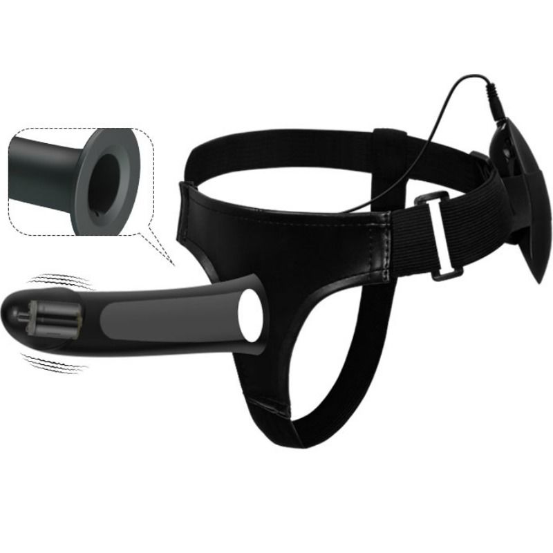 VITO STRAP ON WITH HOLLOW DILDO AND VIBRATION 17.3 CM - Image 3