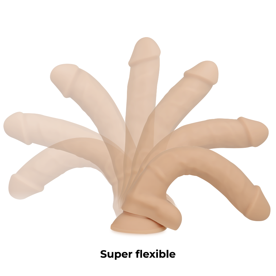 DILDO REALISTIC SILICONE DENSITY ARTICULABLE FLESH 18 CM - Image 3