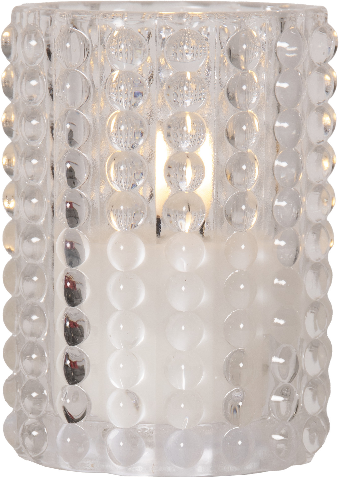 Star Trading Flamme Dotty LED-küünal, läbipaistev, 13 cm