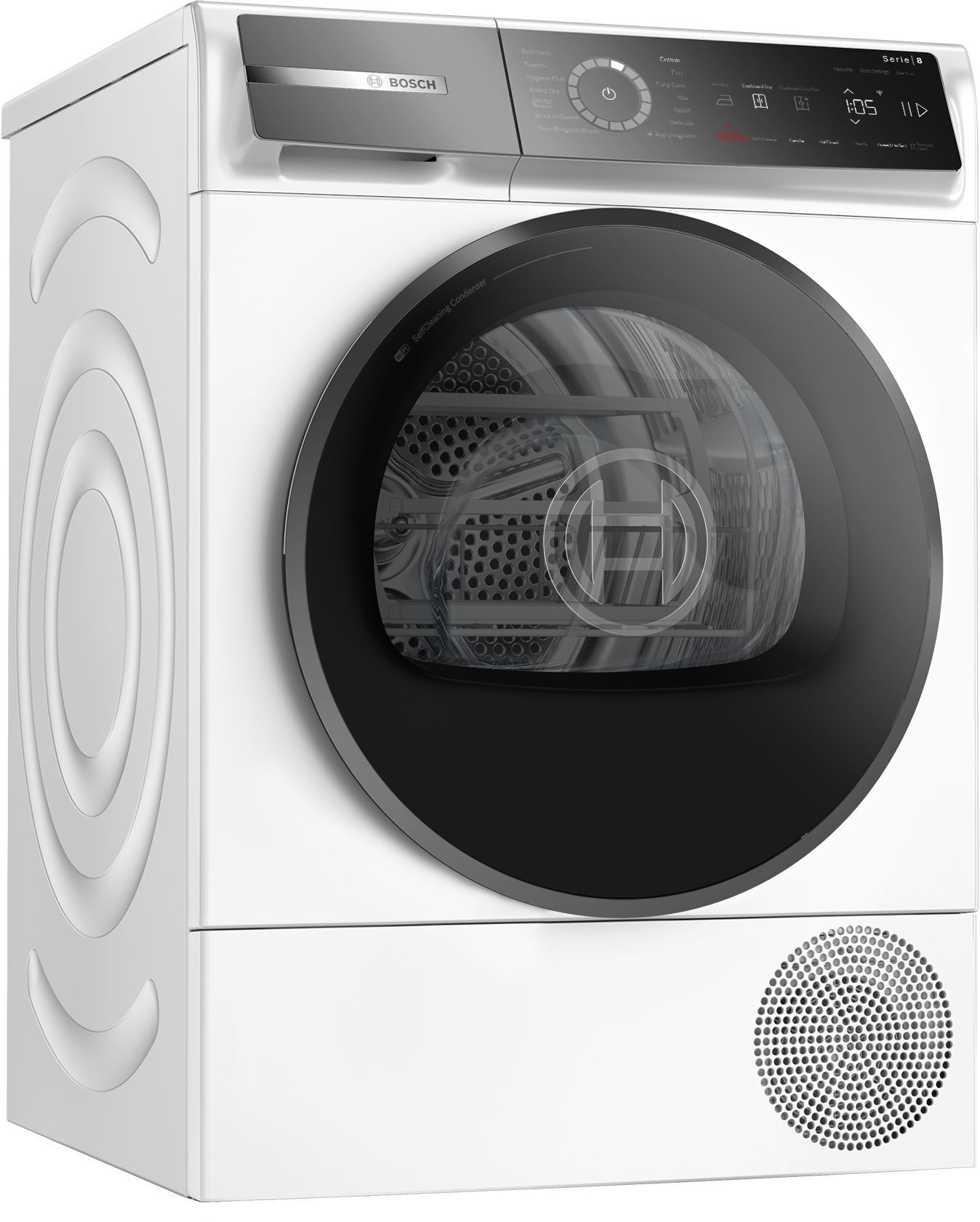 Bosch Serie 8, soojuspumbaga kuivati, 9 kg, valge (WQB246DASN)