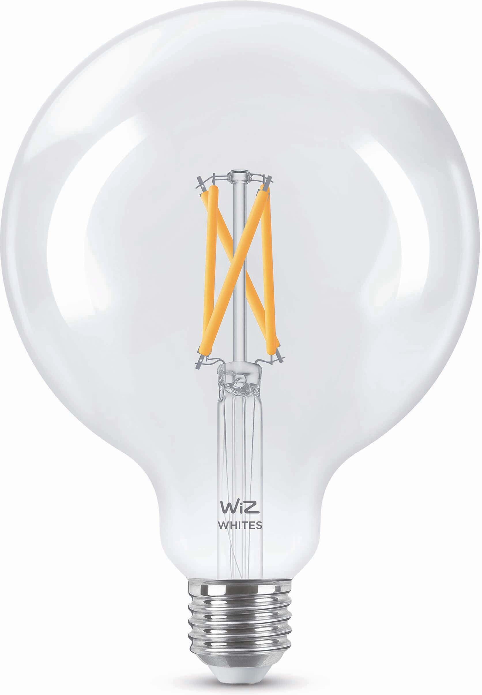 WiZ nutikas pirn ümmargune, E27, läbipaistev klaas, reguleeritav valge - valged valgusvarjud, Wi-Fi, 2700-6500 K, 806 lm, 12,5 cm - Image 2