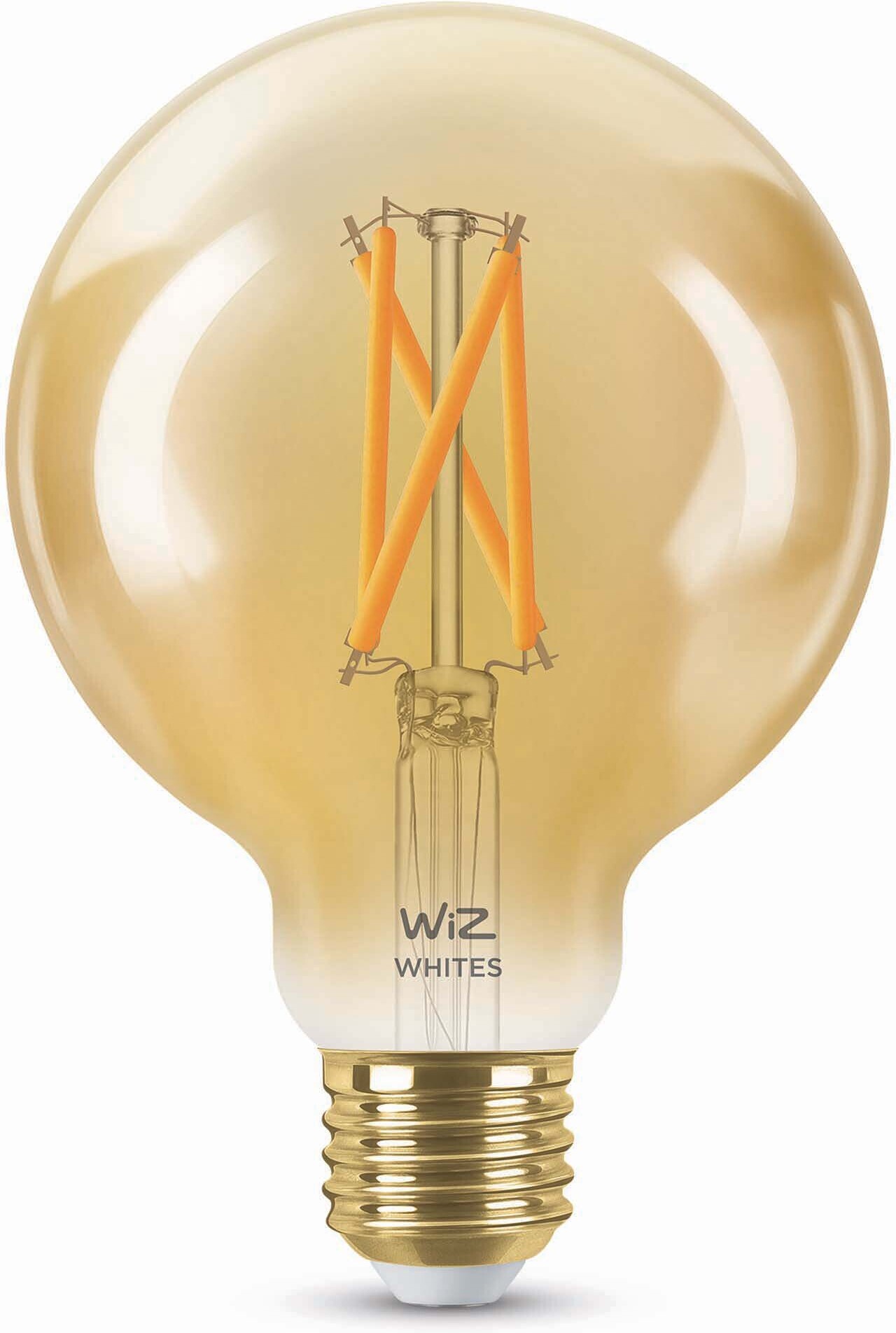 WiZ nutikas pirnikuul, E27, merevaigukollane klaas, reguleeritav valge - valge valguse varjundid, Wi-Fi, 2000-5000 K, 640 lm, 9 cm - Image 2