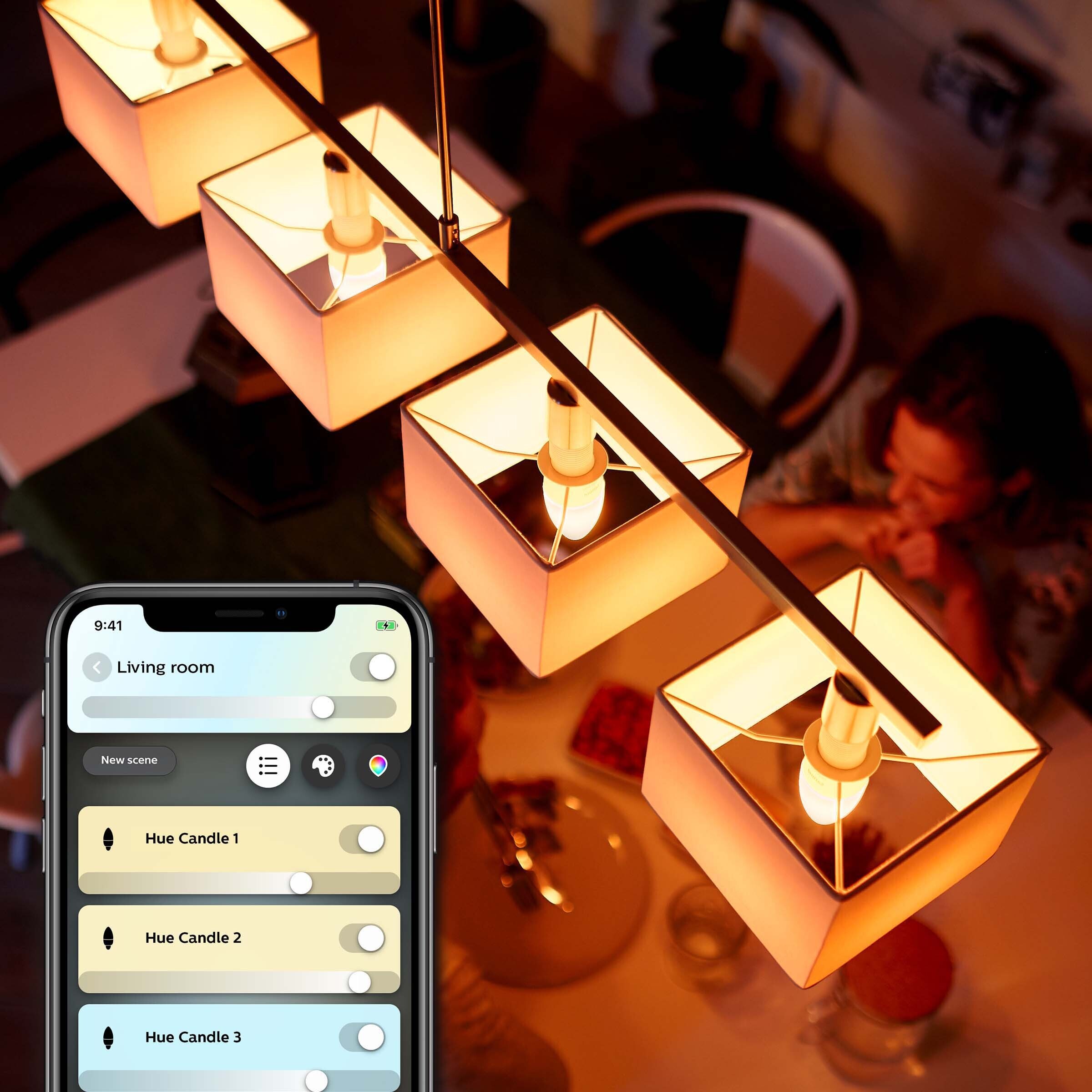 Philips Hue White Ambiance nutikas pirn, E14, küünalpirn, 470 lm - Image 4