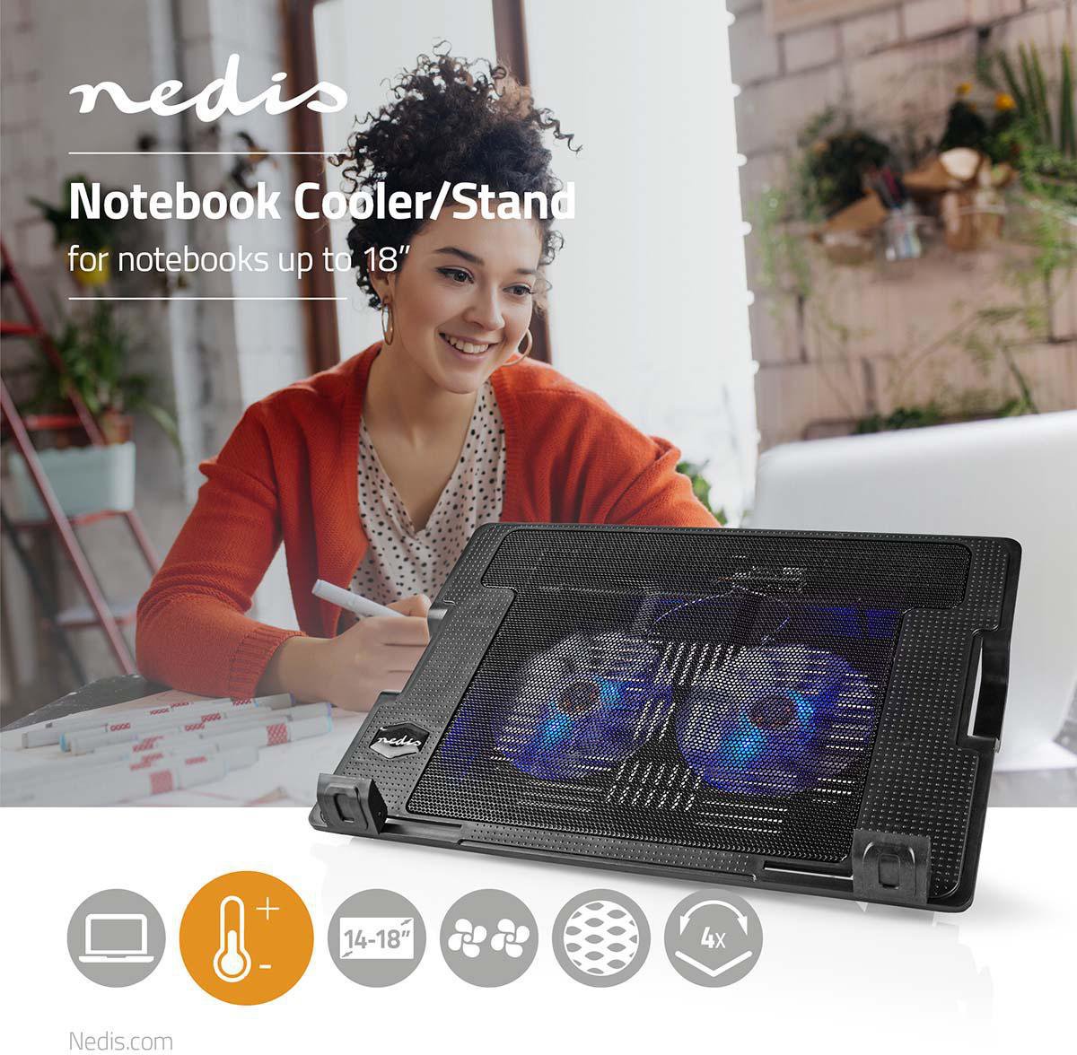 Nedis sülearvuti jahutusalus, kaks ventilaatorit - Image 3