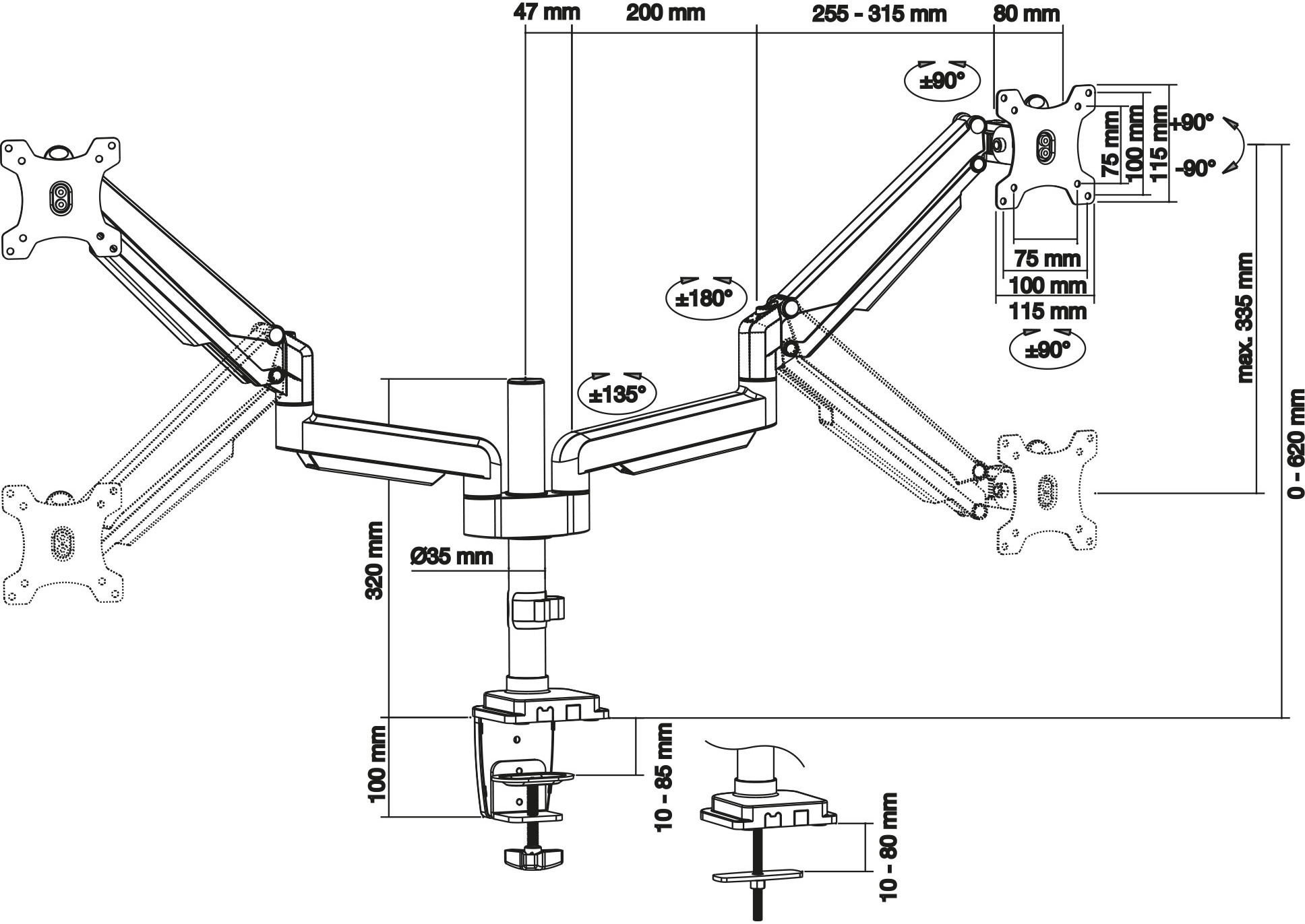InLine 23160B monitorivars kahele monitorile - Image 4