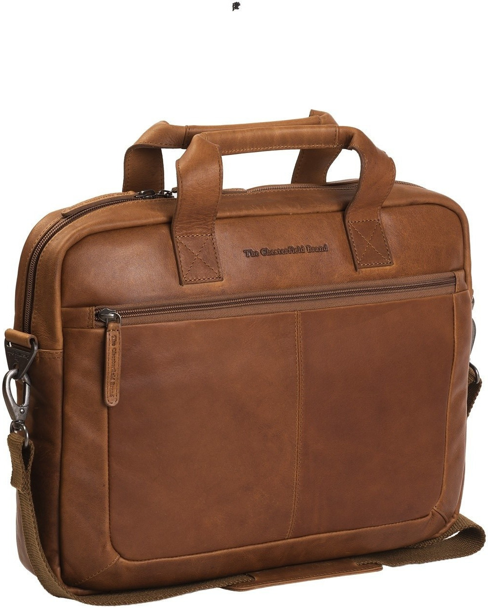 Chesterfieldi kaubamärgi Calvi sülearvutikott 15,6" sülearvuti, konjakivärvi
