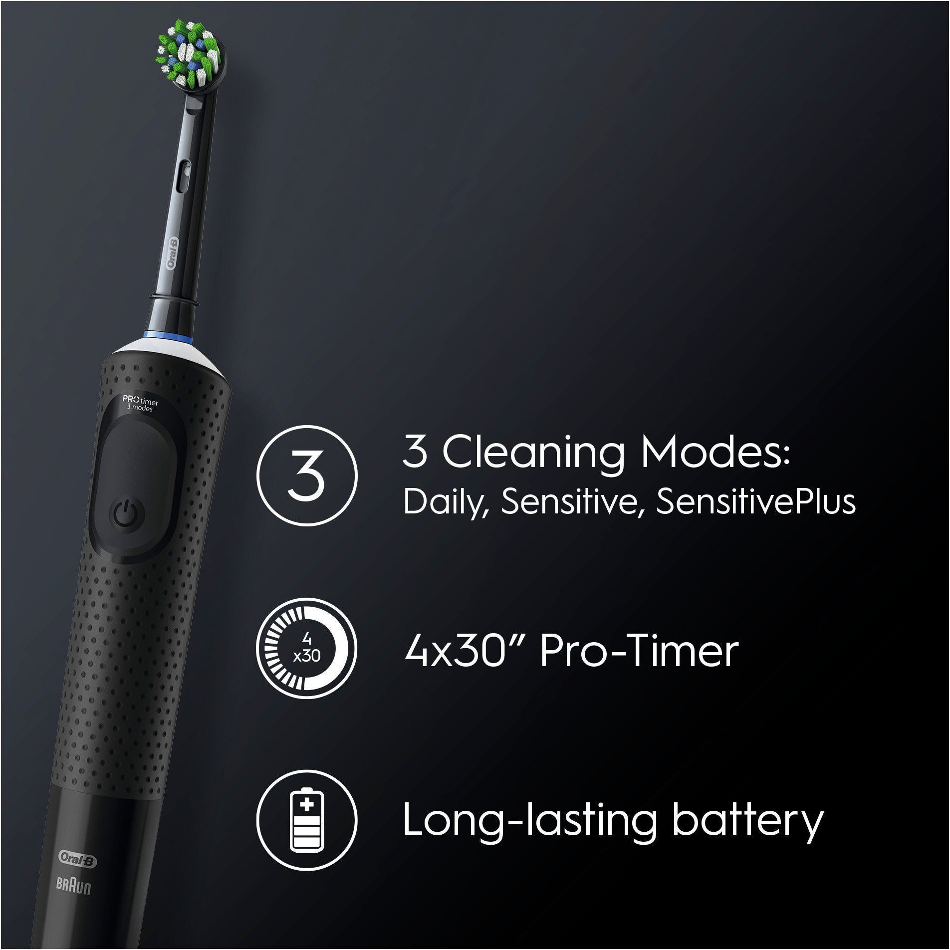 Oral-B Vitality Pro must elektriline hambahari, must - Image 4