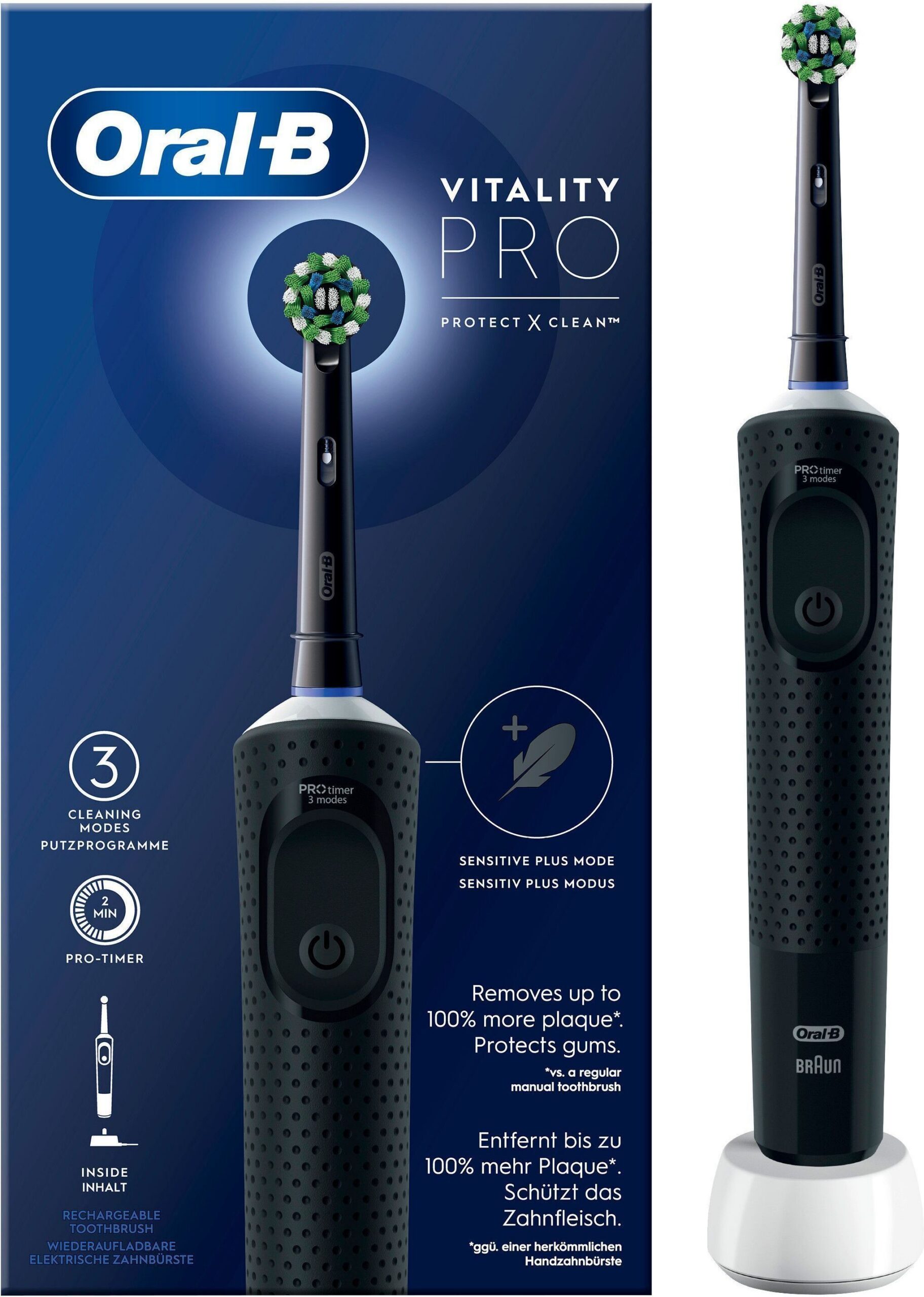 Oral-B Vitality Pro must elektriline hambahari, must