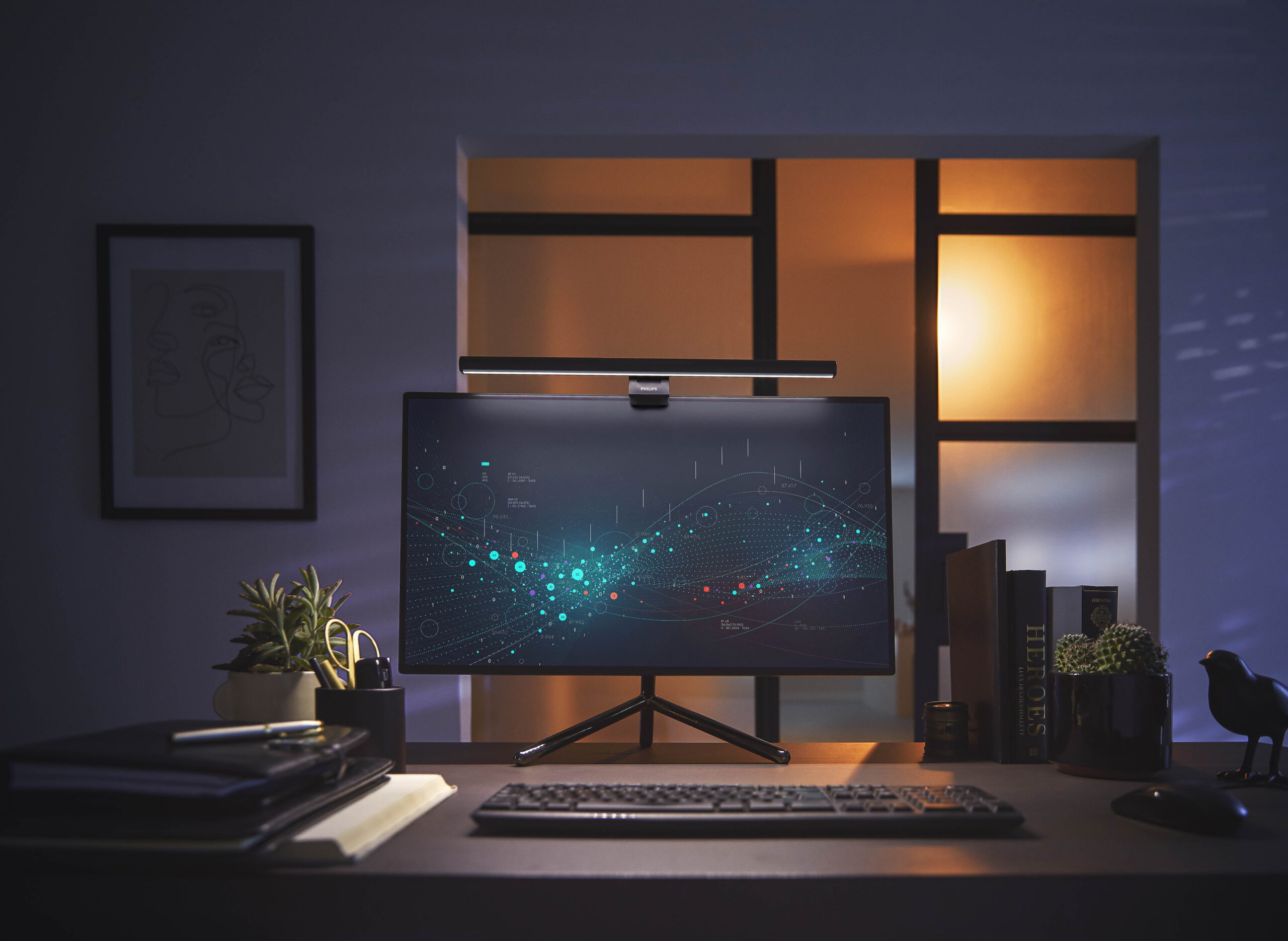 Philips Edison DSK204 laualamp, USB-laetav, must - Image 5