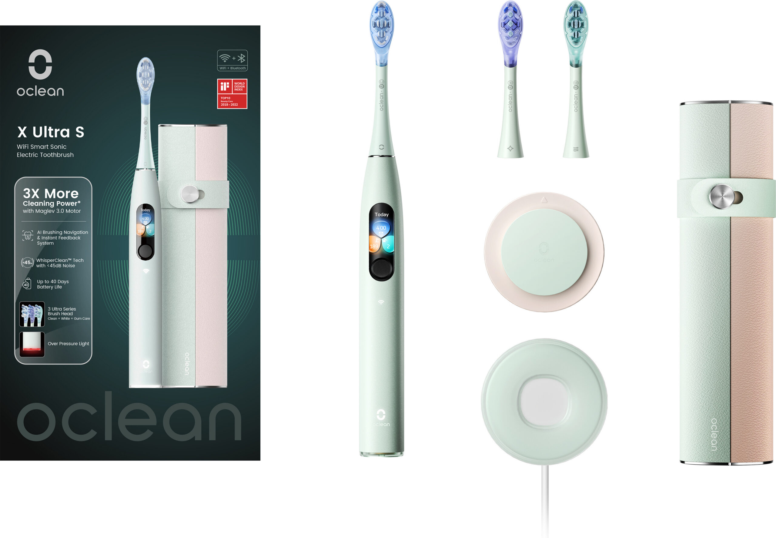 Oclean X Ultra S elektriline hambahari, roheline