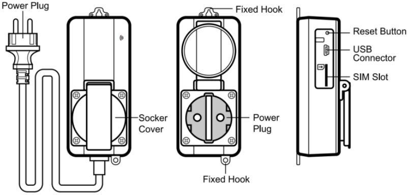 SimPal WS250 õuepistikupesa, GSM, IP44 - Image 2