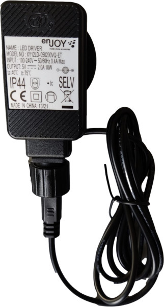 ENJOY toiteplokk USB-C kaabliga, 5 V 2 A, sise- ja välistingimustes kasutamiseks