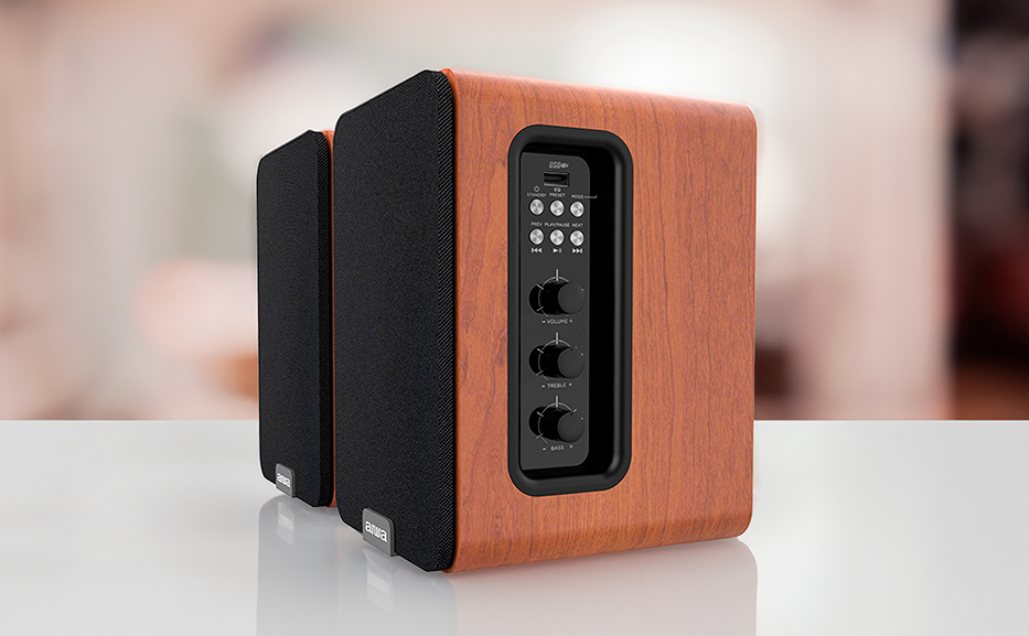 Aiwa ASP-A200 aktiivkõlarite paar, pruun - Image 3