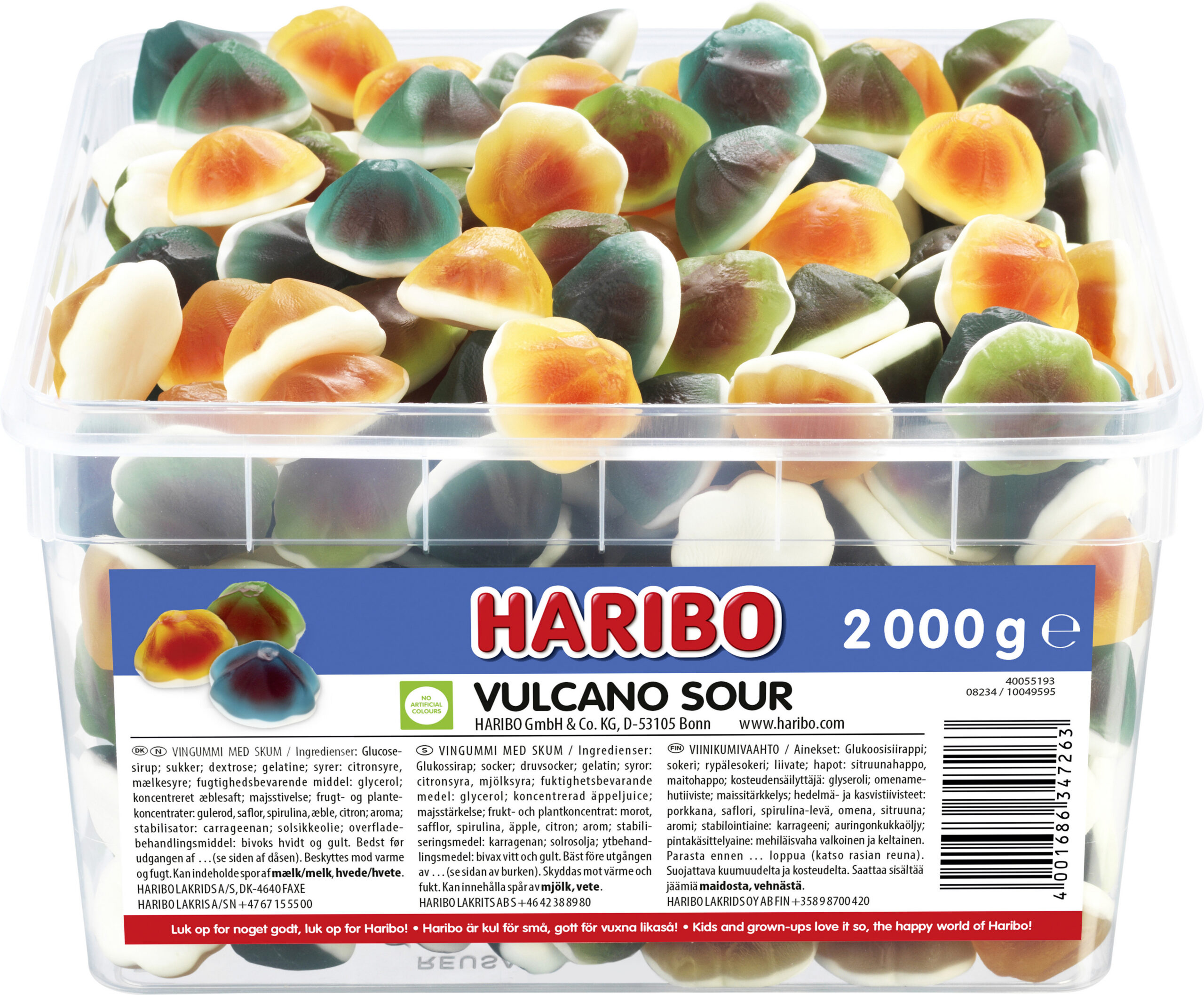 HARIBO Vulcano Sour, lahtised kommid, 2,0 kg