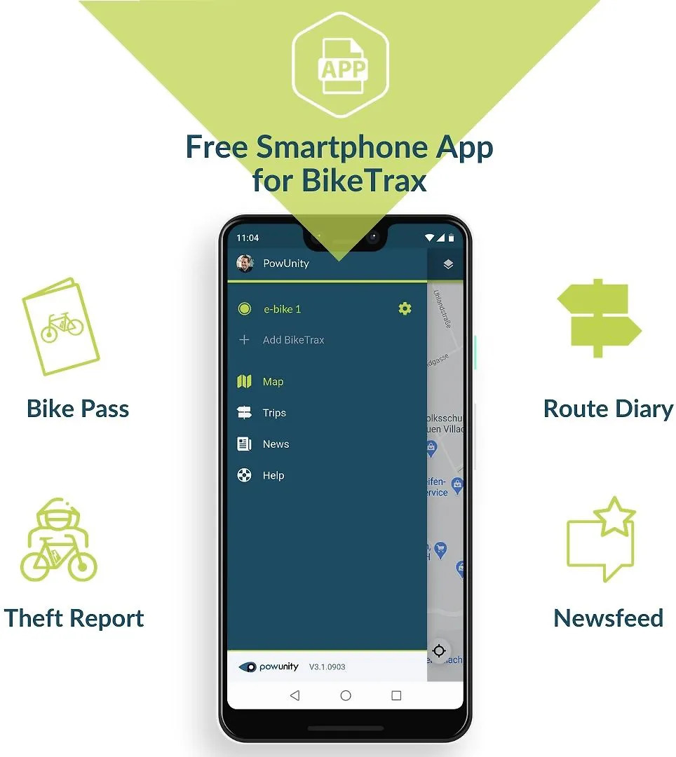 PowUnity BikeTrax jälgija, Yamaha Series 2, 4G