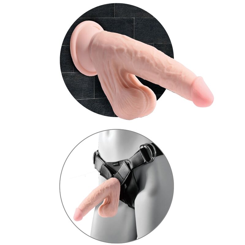 PLUS 3D DILDO SWINGING BALLS 24.5 CM LIGHT SKIN - Image 4