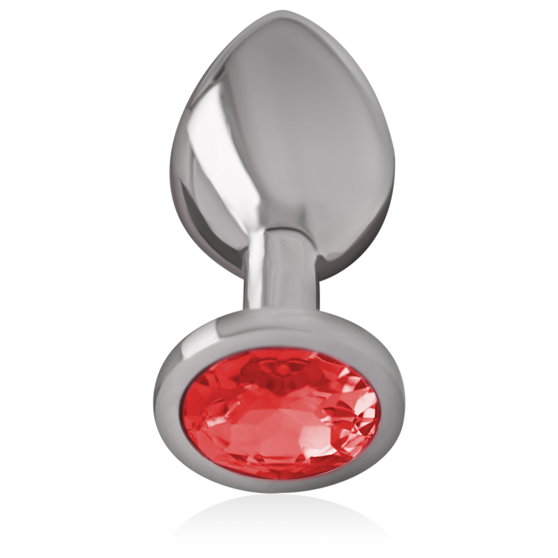 ALUMINUM METAL ANAL PLUG WITH RED CRYSTAL SIZE S - Image 2