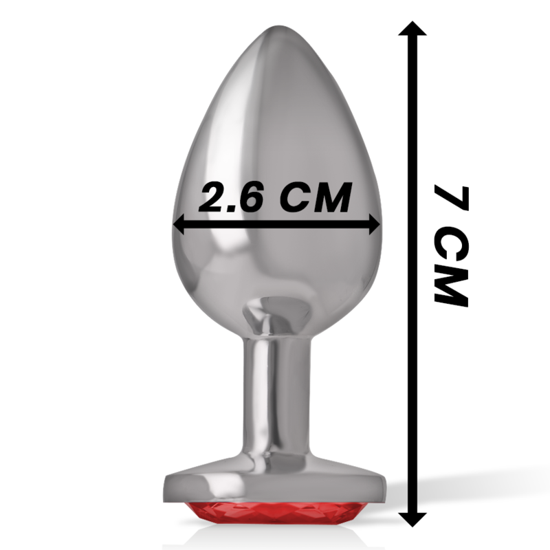 ALUMINUM METAL ANAL PLUG WITH RED CRYSTAL SIZE S - Image 4