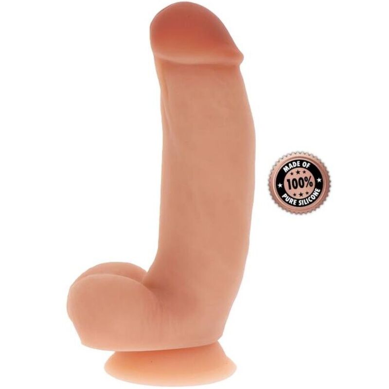 SILICONE DILDO 18 CM W BALLS SKIN