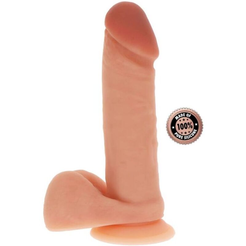 SILICONE DILDO 20,5 CM W BALLS SKIN