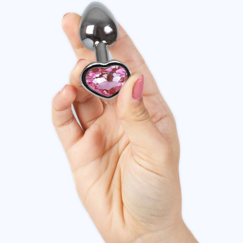 METAL BUTT PLUG FUCHSIA HEART SMALL SIZE 7 CM - Image 3