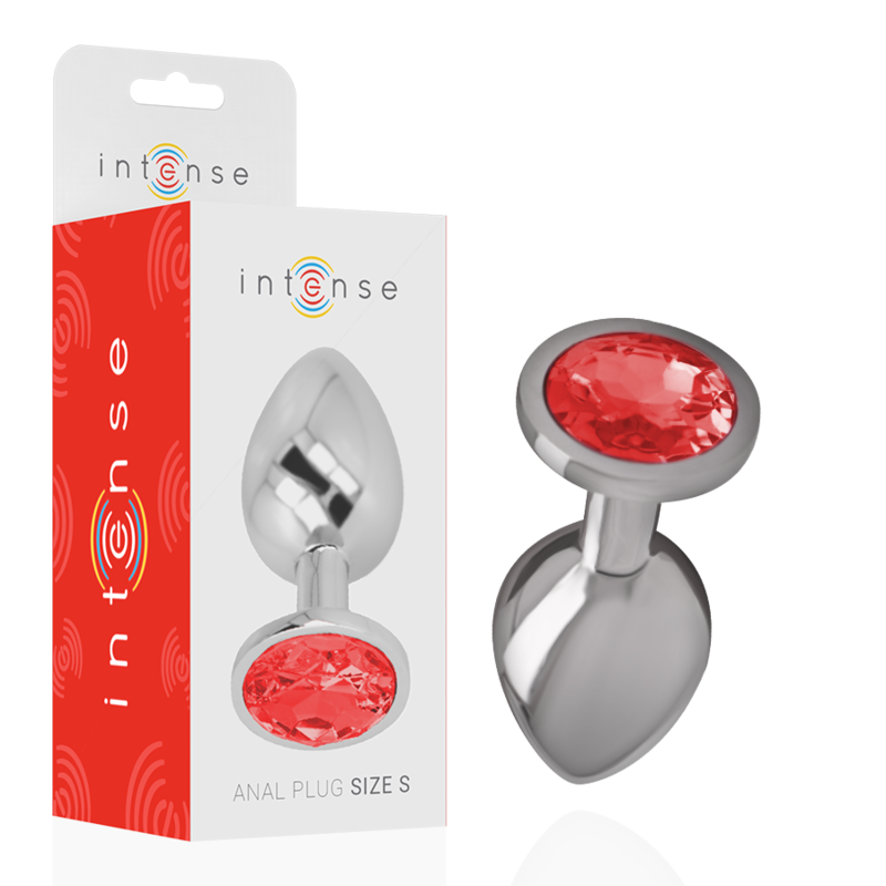 ALUMINUM METAL ANAL PLUG WITH RED CRYSTAL SIZE S