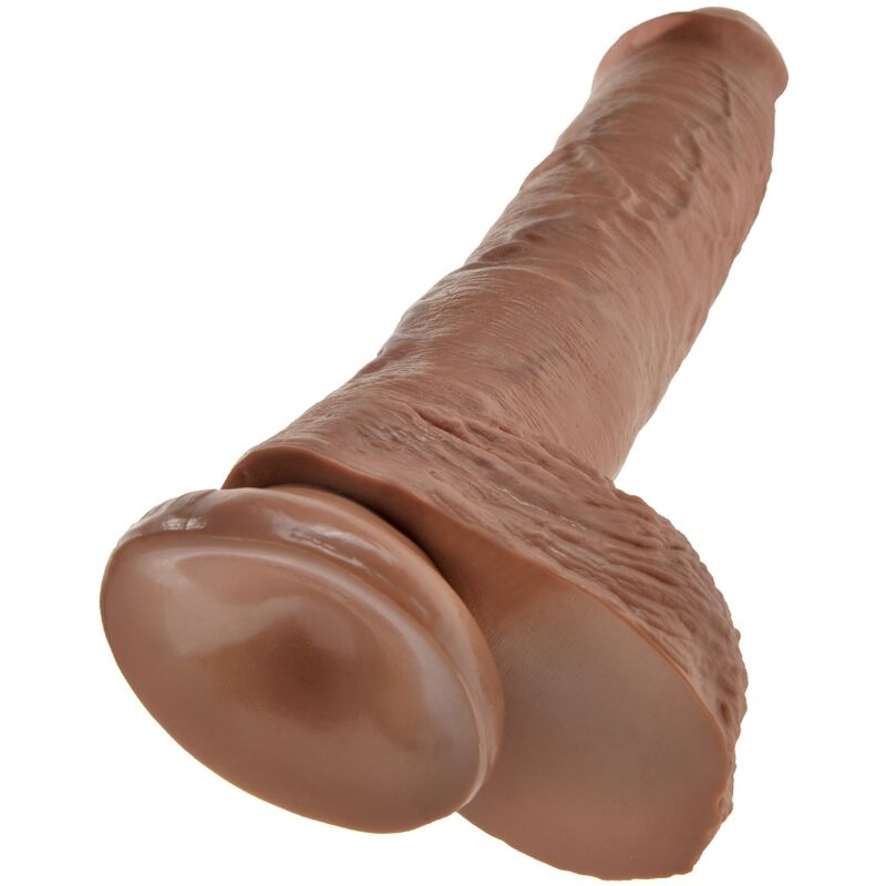 REALISTIC PENIS WITH BALLS 19.8 CM CARAMEL - Image 4