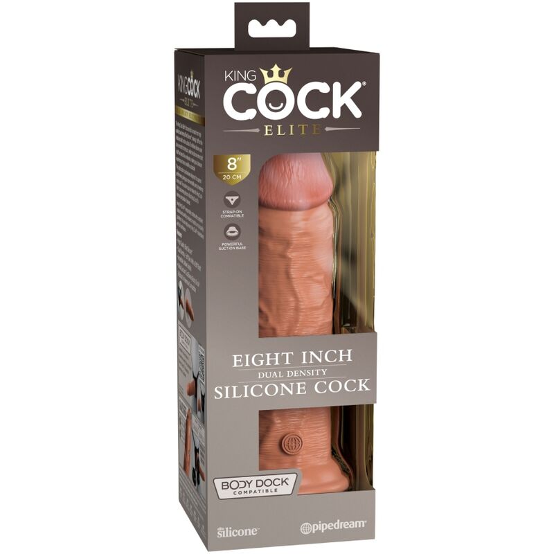 ELITE REALISTIC SILICONE DILDO 20.3 CM CARAMEL - Image 5