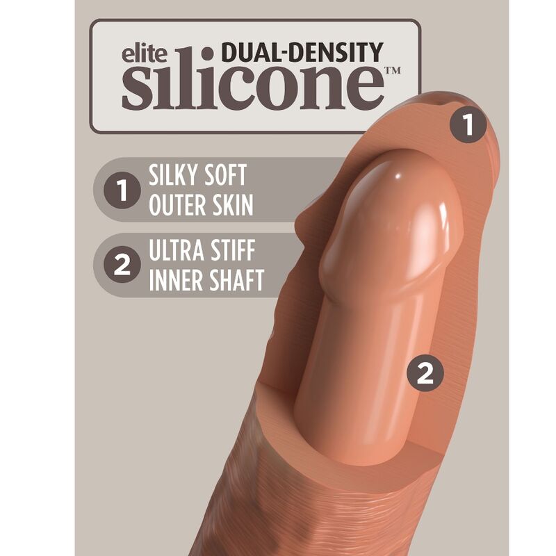 ELITE REALISTIC SILICONE DILDO 20.3 CM CARAMEL - Image 4