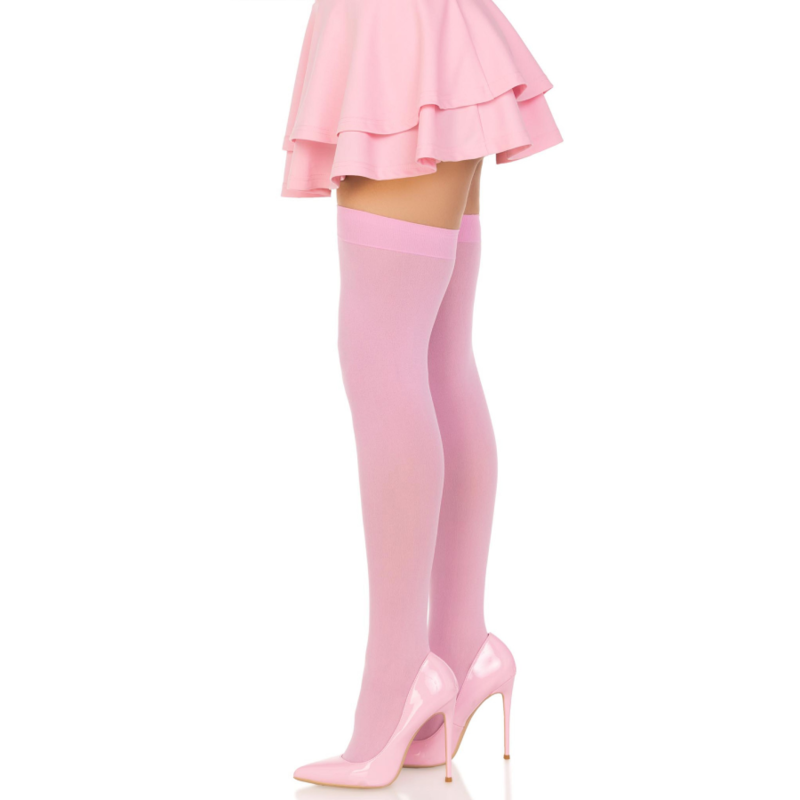 NYLON THIGH HIGHS PINK - Image 3