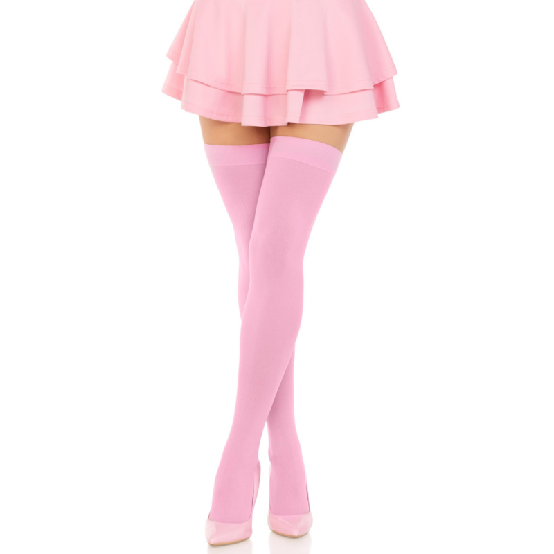 NYLON THIGH HIGHS PINK - Image 4