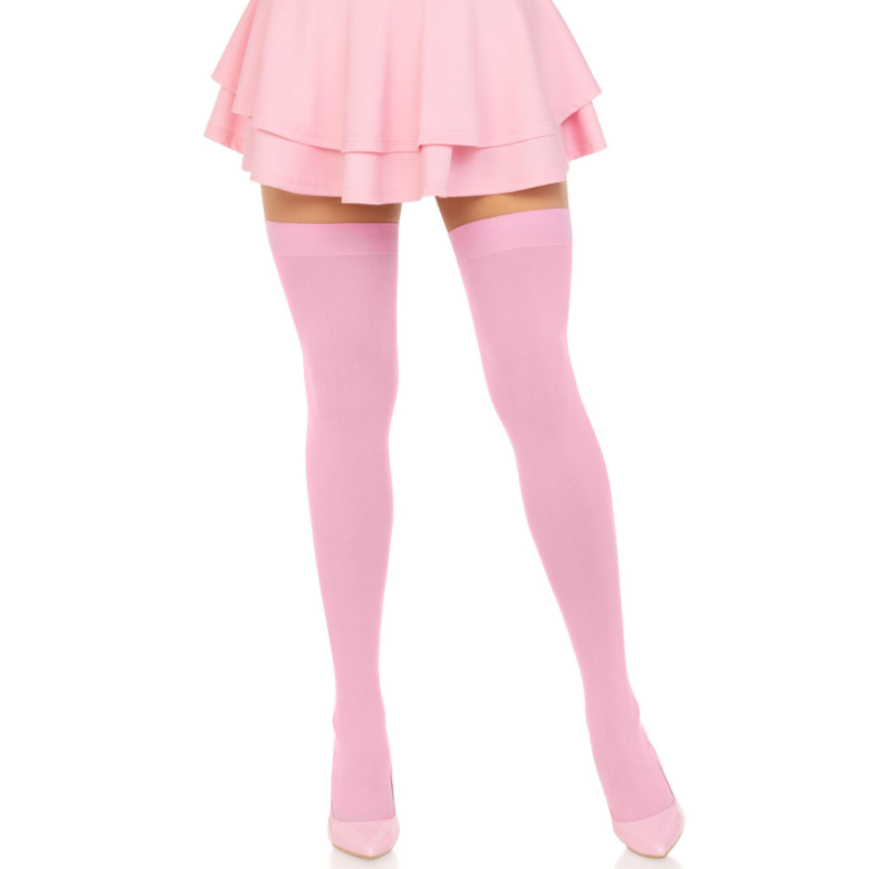 NYLON THIGH HIGHS PINK