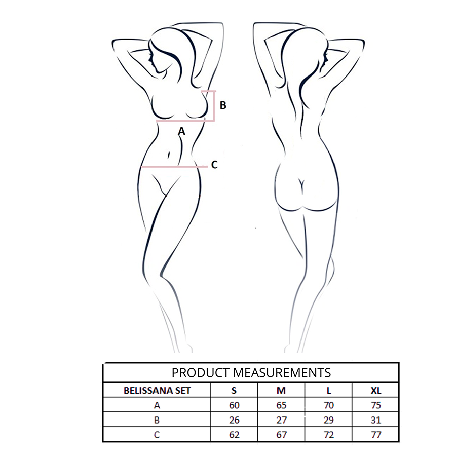 BELISSANA BRA + THONG SET BLACK S/M - Image 4