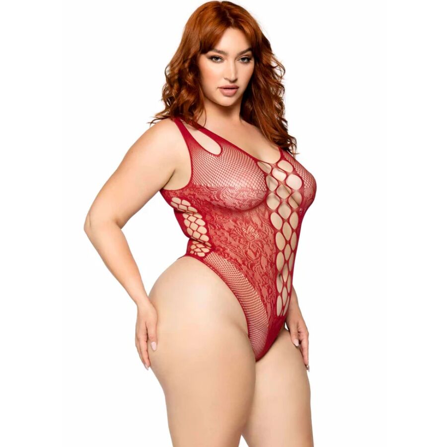 81641X SEAMLESS BODYSUIT BURGUNDY SIZE 1X/2X - Image 2