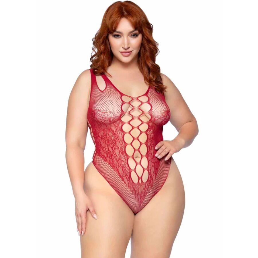81641X SEAMLESS BODYSUIT BURGUNDY SIZE 1X/2X