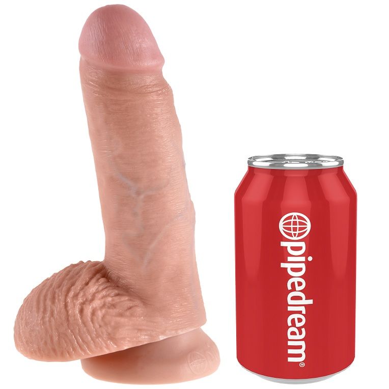 7 DILDO FLESH WITH BALLS 17.8 CM - Image 3