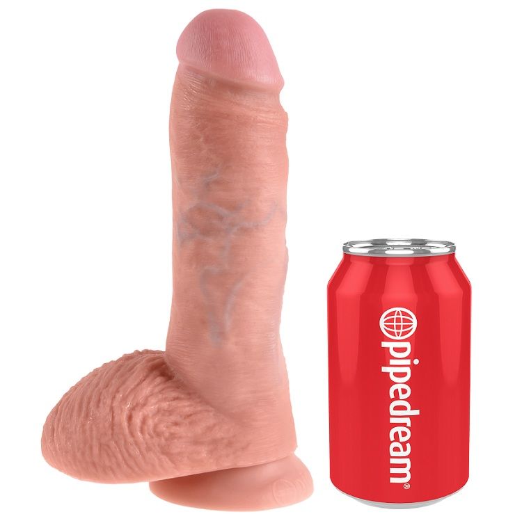 8 DILDO FLESH WITH BALLS 20.3 CM - Image 3