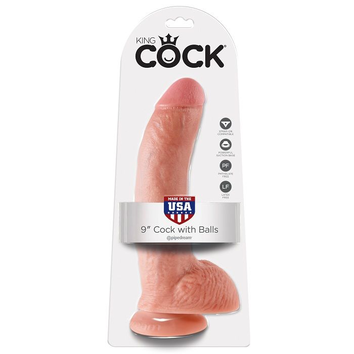 9 DILDO FLESH WITH BALLS 22.9 CM
