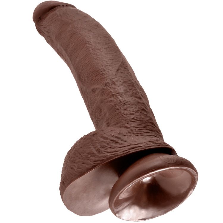 9 DILDO BROWN WITH BALLS 22.9 CM - Image 5