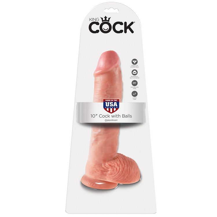 10 DILDO FLESH WITH BALLS 26.5 CM