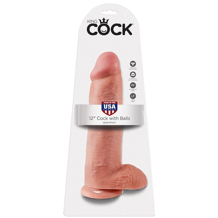 12 DILDO FLESH WITH BALLS 30.48 CM