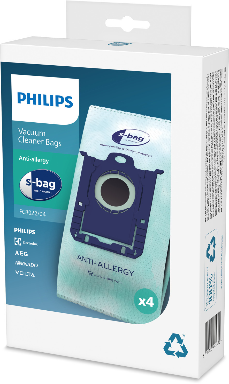 Philips FC8022/04 tolmukotid, 4 tk