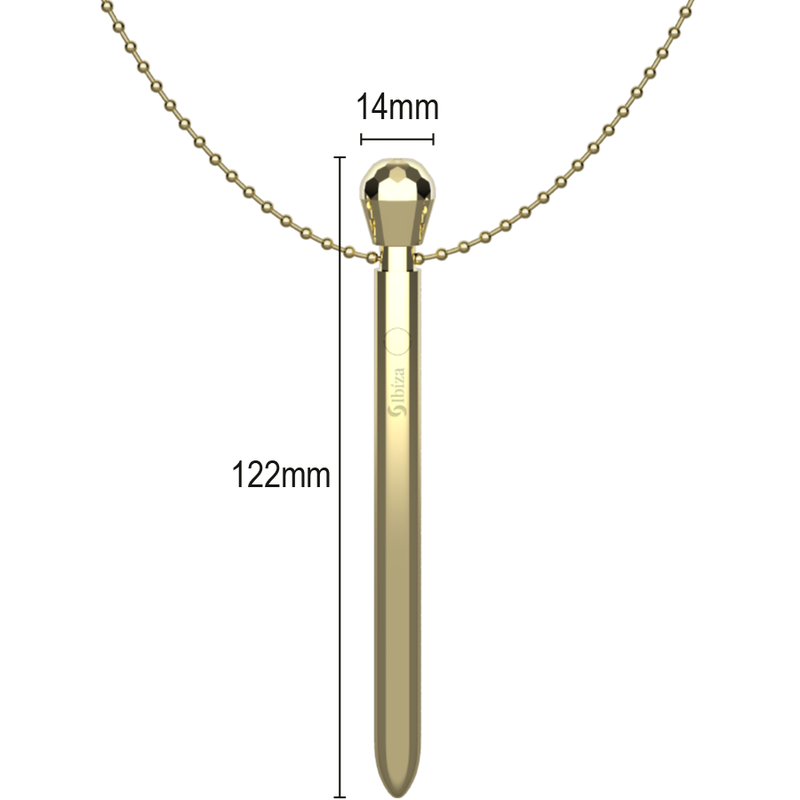 IBIZA - CLIT POCKET STIMULATOR NECKLACE USB CHARGER 12 VIBRATION MODES GOLDEN 12,2 X 1,5 - Image 4