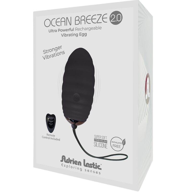 ADRIEN LASTIC - OCEAN BREEZE 2.0 RECHARGEABLE VIBRATING EGG REMOTE CONTROL BLACK - Image 4