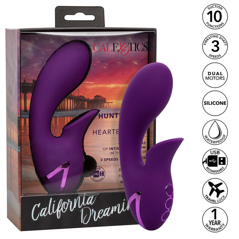 CALEXOTICS - HUNTINGTON BEACH HEARTBREAKER STIMULATOR & SUCTIONER PURPLE BY CALIFORNIA DREAMING - Image 2