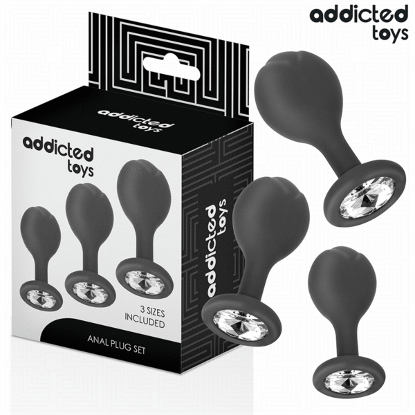 ADDICTED TOYS - SET OF 3 ANAL PLUG SILICONE WITH JEWEL
